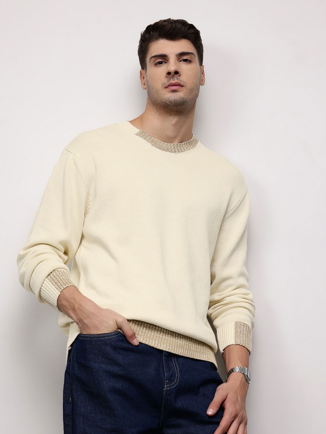ether Round Neck Comfort Fit Pure Cotton Pullover-picture-49
