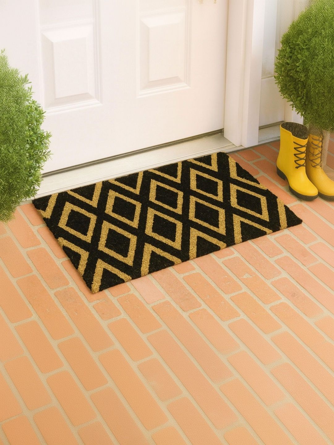 LUXEHOME INTERNATIONAL Black & Brown Self-Designed Anti-Skid Doormat-picture-28