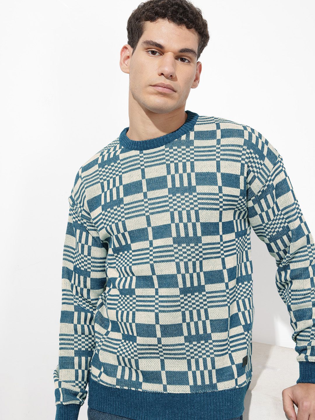 The Roadster Life Co. Geometric Self Design Sweaters-picture-12