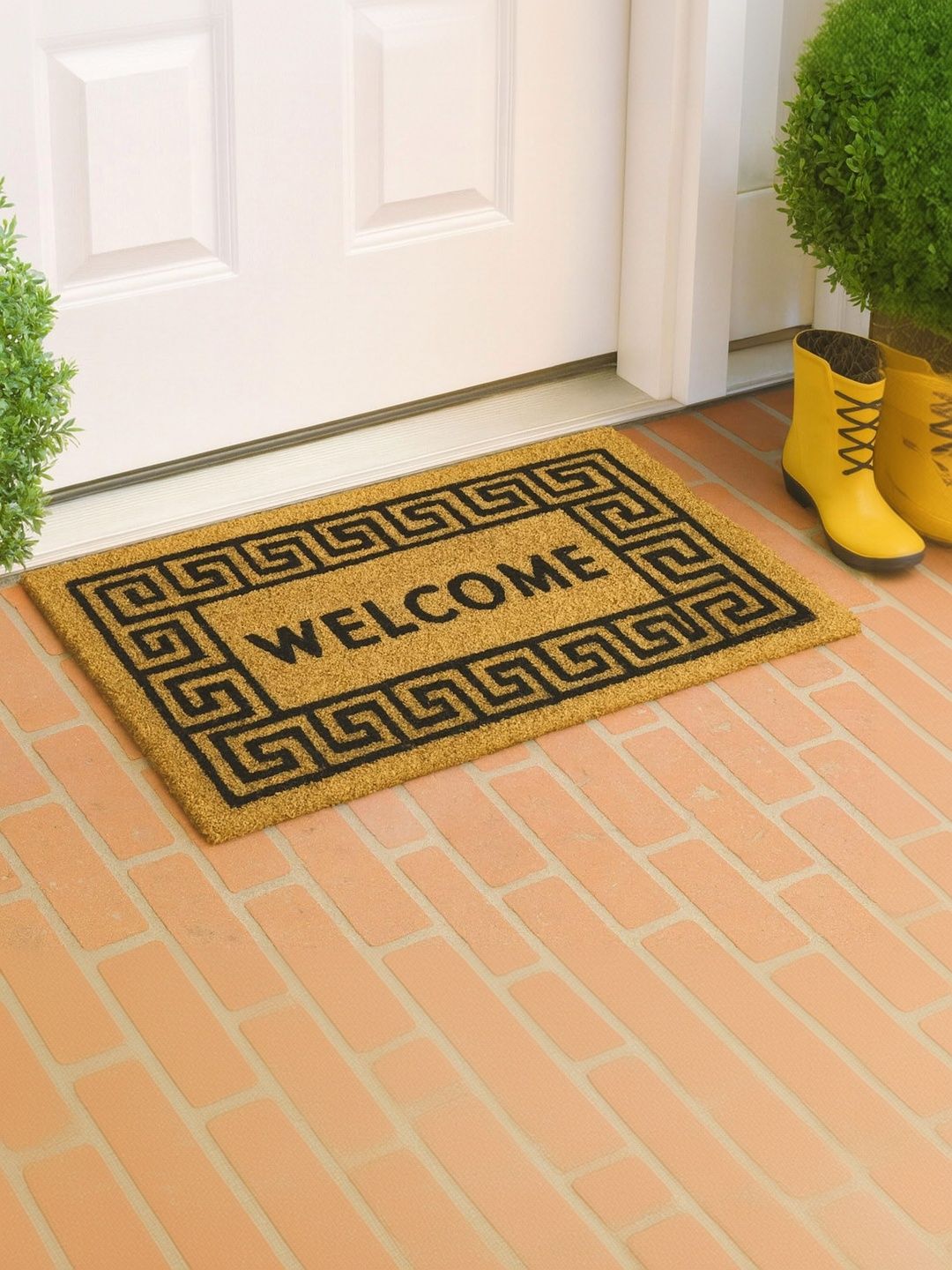 LUXEHOME INTERNATIONAL Black & Brown Self-Designed Anti-Skid Doormat-image-9