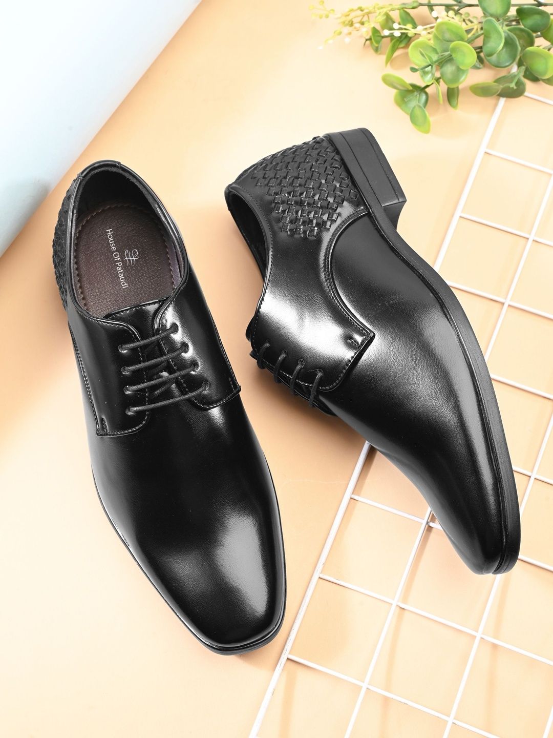 House of Pataudi Men Textured Lace-Ups Formal Derbys-picture-33