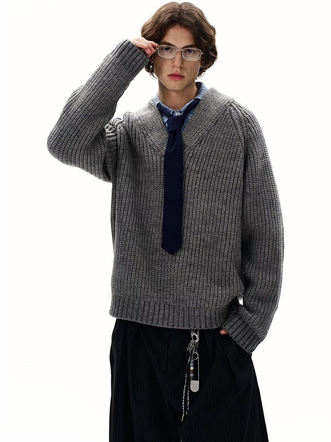 StyleCast x Revolte Men Cable Knit Longline Pullover-picture-27