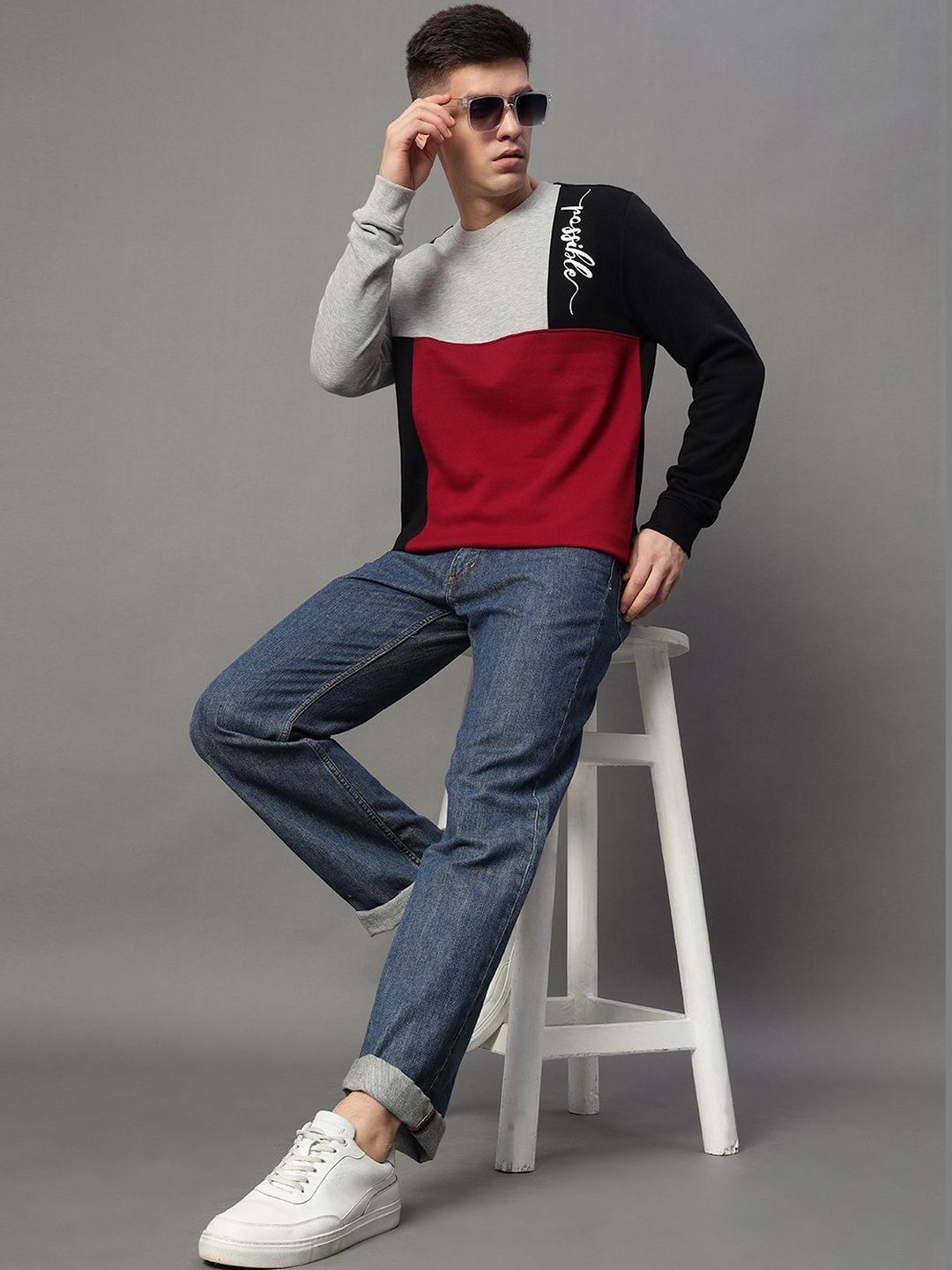 GET GOLF Men Colourblocked Sweatshirt-picture-29