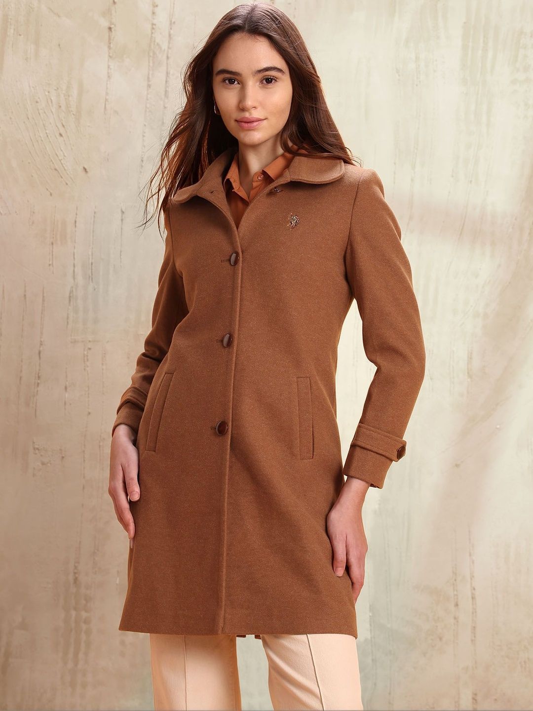 U.S. Polo Assn. Women Spread Collar Long Sleeves Coat-picture-35