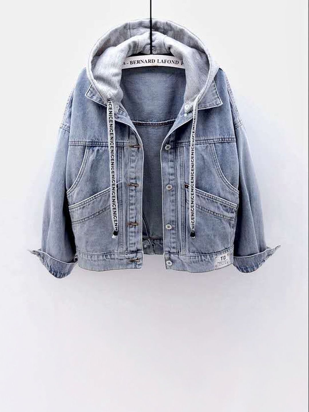 Miss Mosa By Akanksha Athena Denim Jacket With Cap In Blue-picture-38