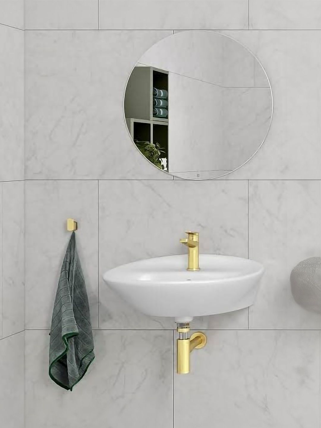 ARYAANSH Round Shaped Glass Wall Mirror