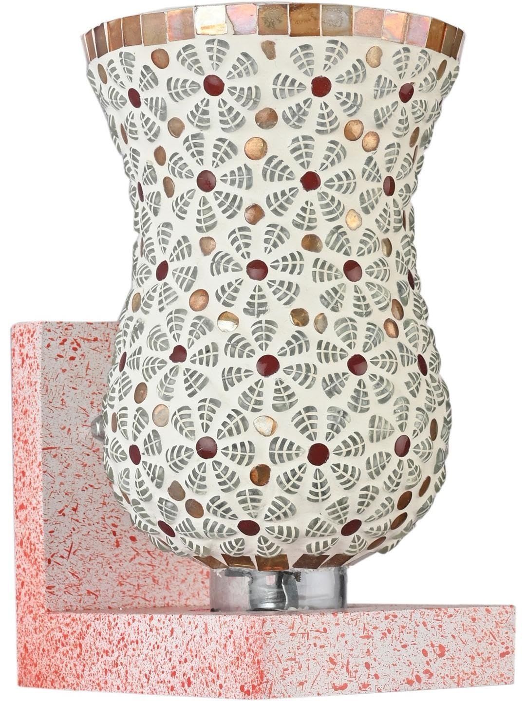 1ST TIME Multicoloured & White Colourblocked Wood Traditional Abstract Shaped Wall Lamp-picture-37