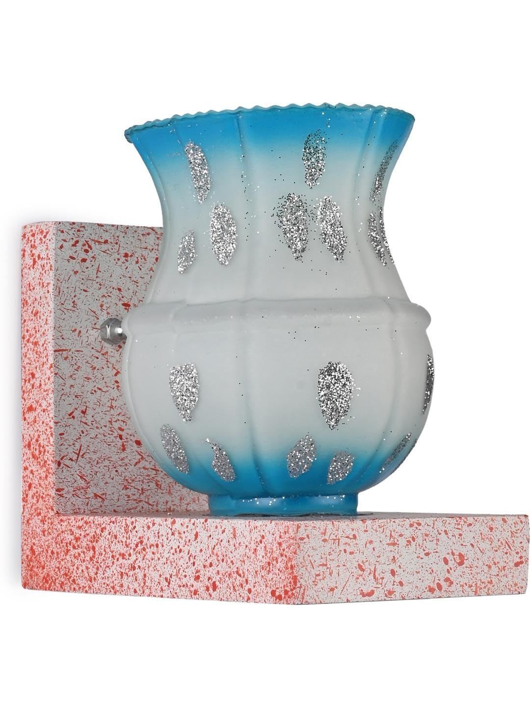 1ST TIME Blue & White Textured Wood Abstract Shaped Shaped Wall Lamp-picture-41