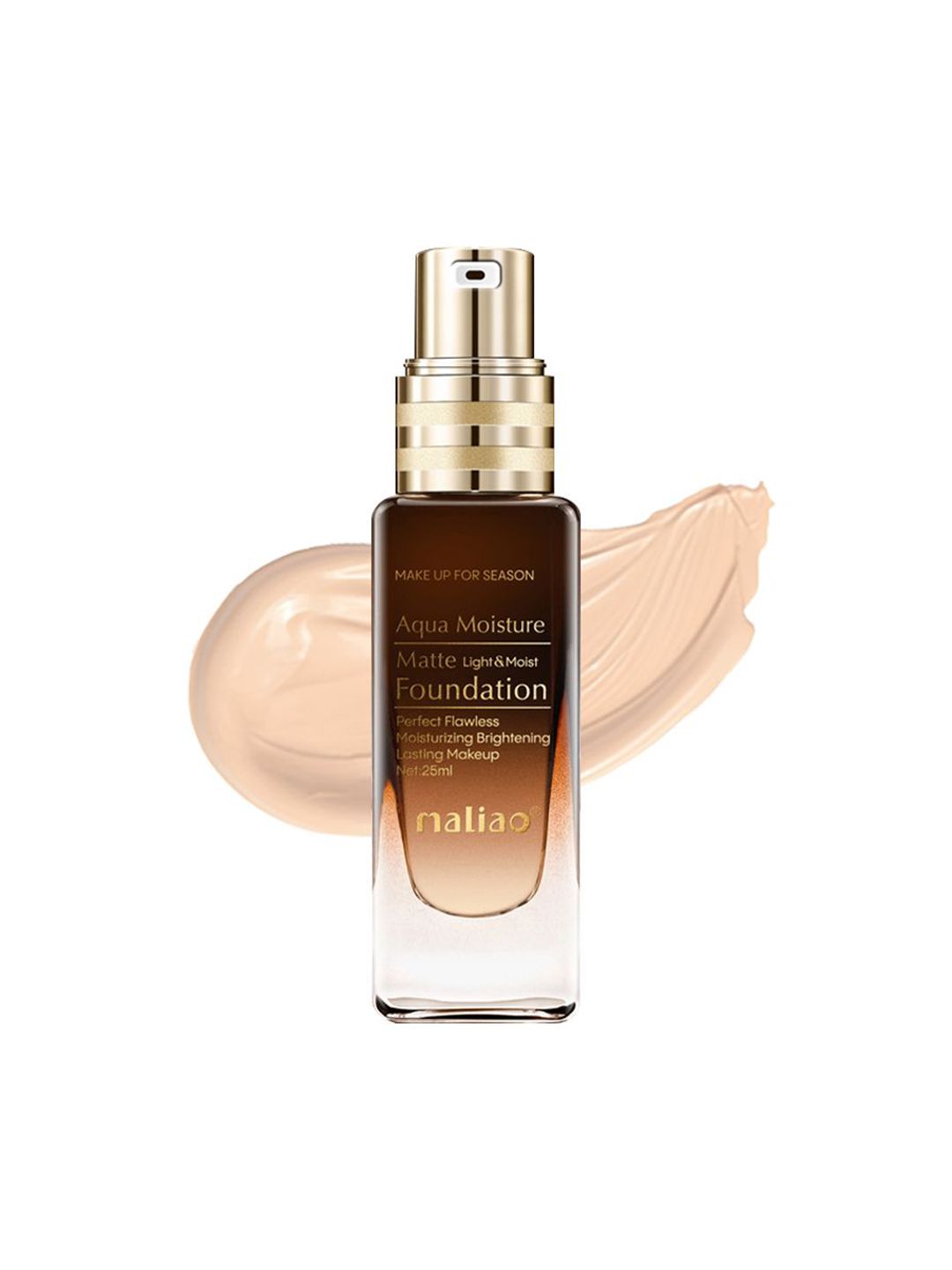 Maliao Matte Light & Moist Liquid Foundation - 25 ml - Natural Beige - 21-picture-23