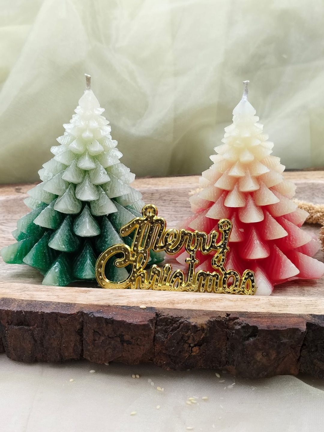 LIGHT JEWELS Green & Red 2 pieces Pillar Candle-picture-32