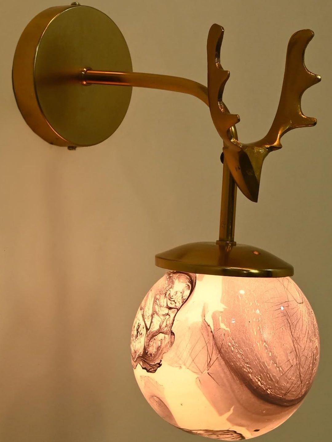 1ST TIME Black & Gold-Toned Textured Metal Contemporary Spherical Shaped Wall Lamp-picture-14