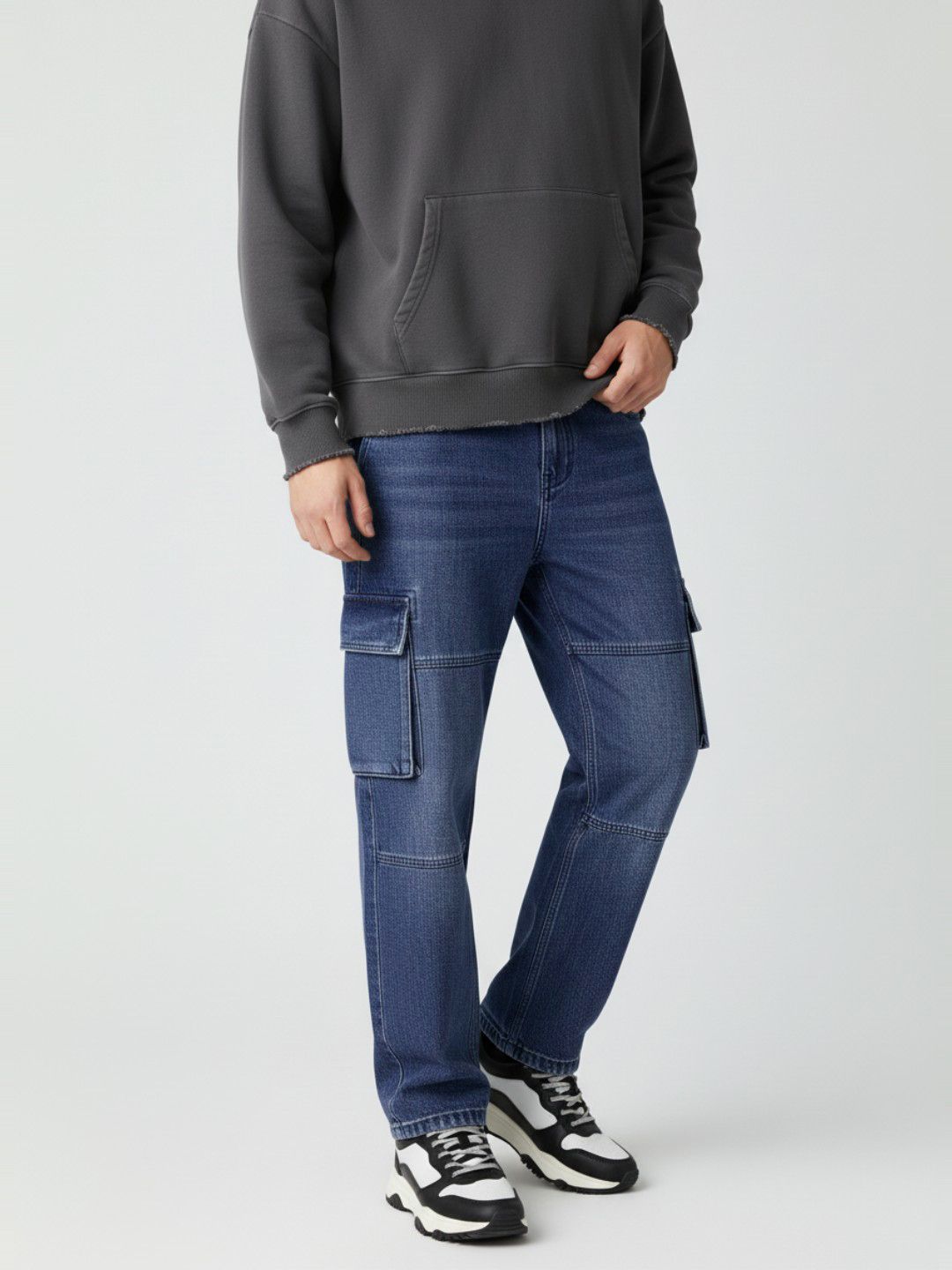 glitchez Men Baggy Fit Cargo Style Jeans-picture-16