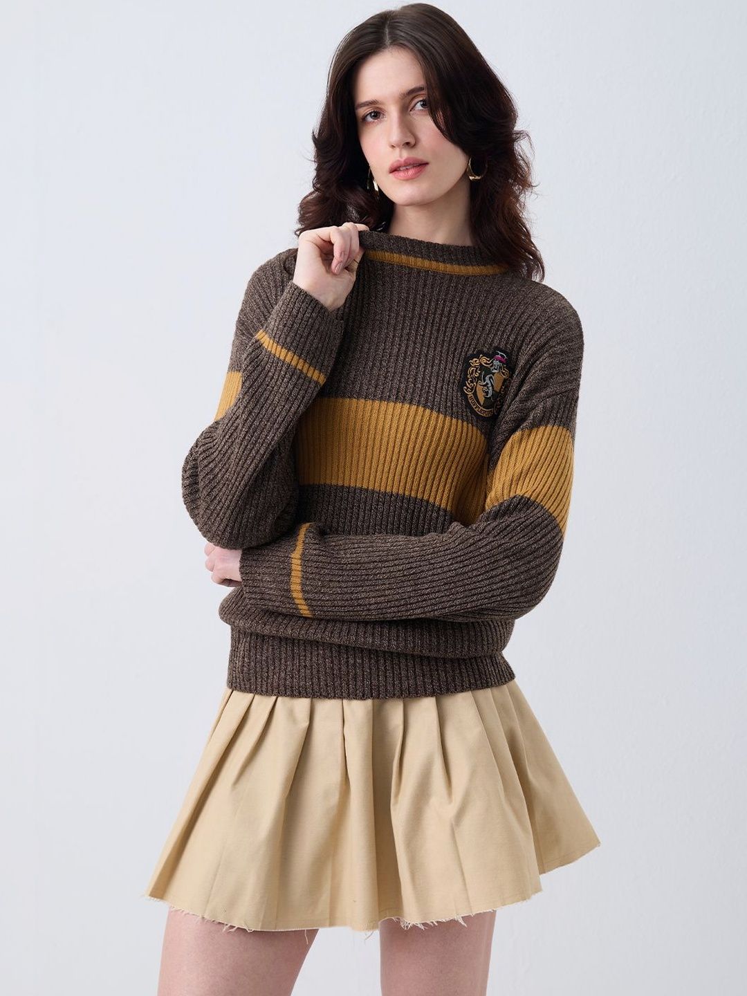 The Souled Store Women Colourblocked Pullover with Applique Detail-picture-40