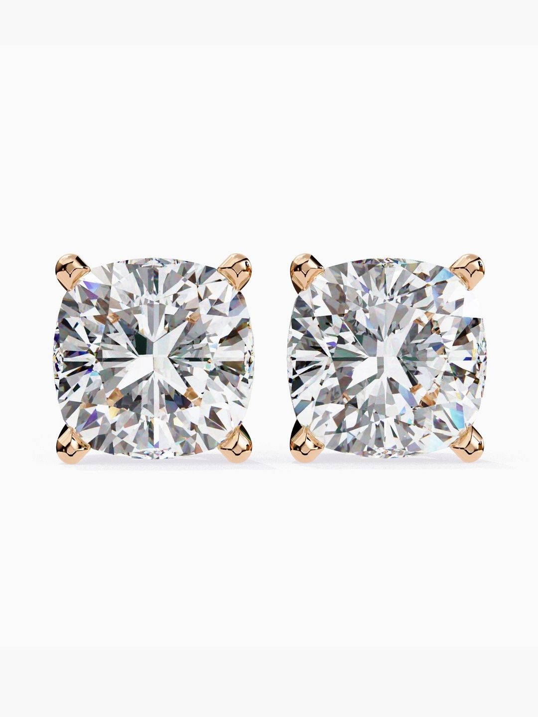 VALANOVA Hallmarked 18Kt Rose Gold Diamond Studded Earrings - 1.80 g-picture-28