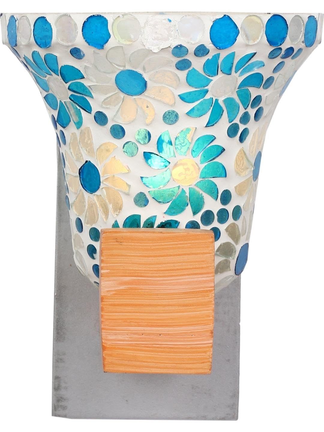 1ST TIME Blue & Multicoloured Textured Wood Traditional Wall Lamp-image-42