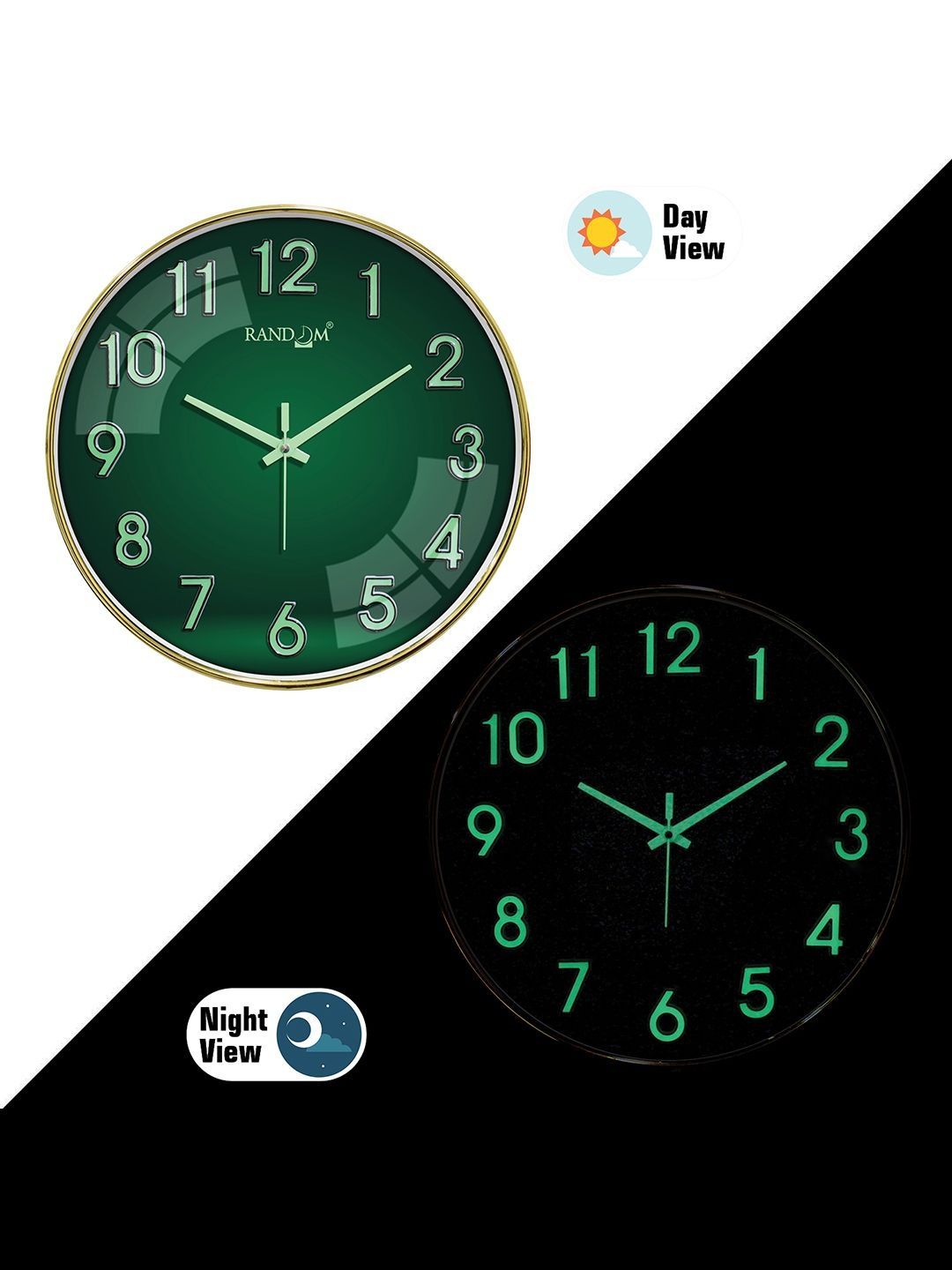 RANDOM Multicoloured & Green Contemporary Wall Clock-image-41