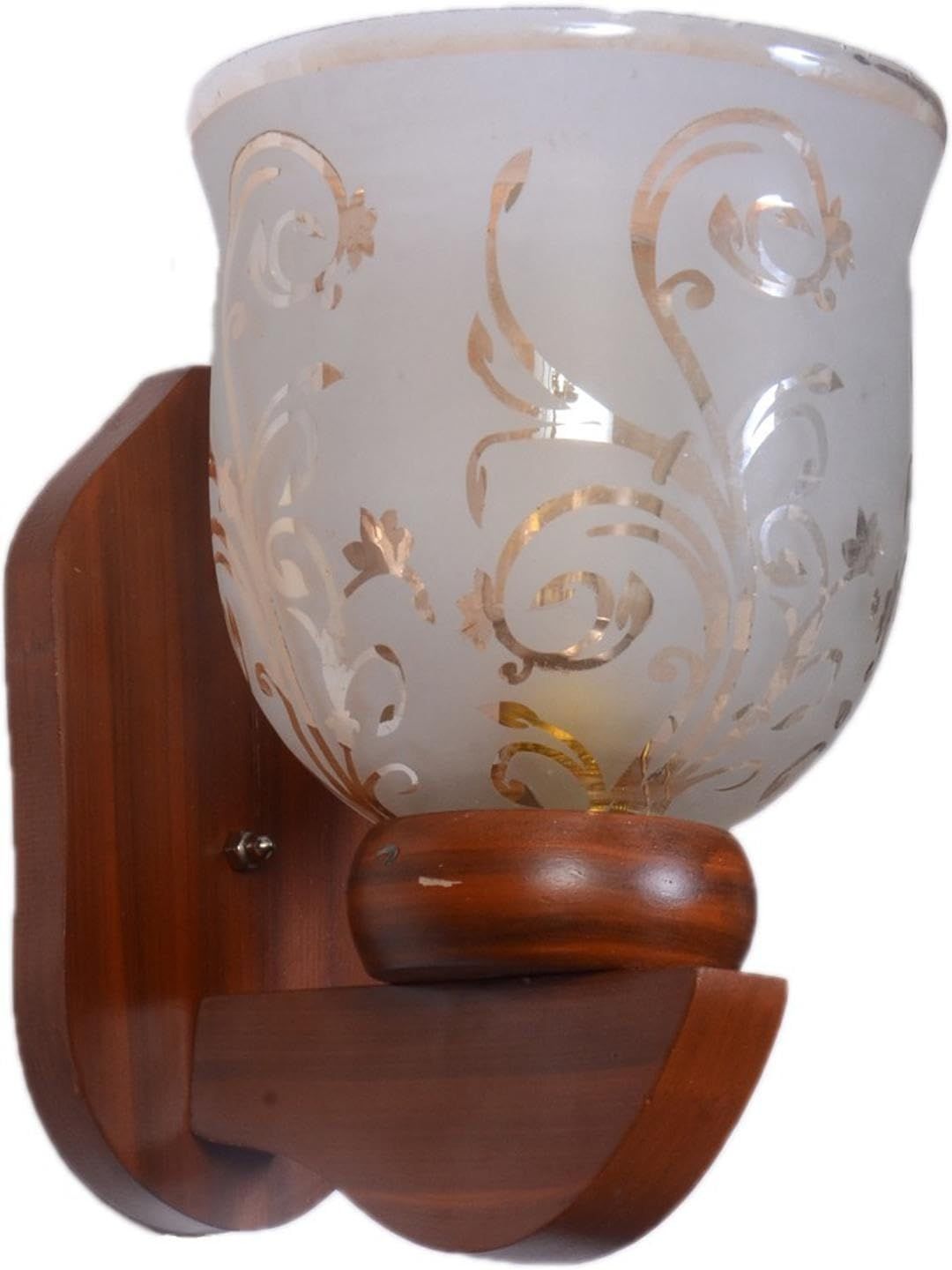 1ST TIME Gold-Toned & Brown Textured Wood Traditional Wall Lamp-picture-35