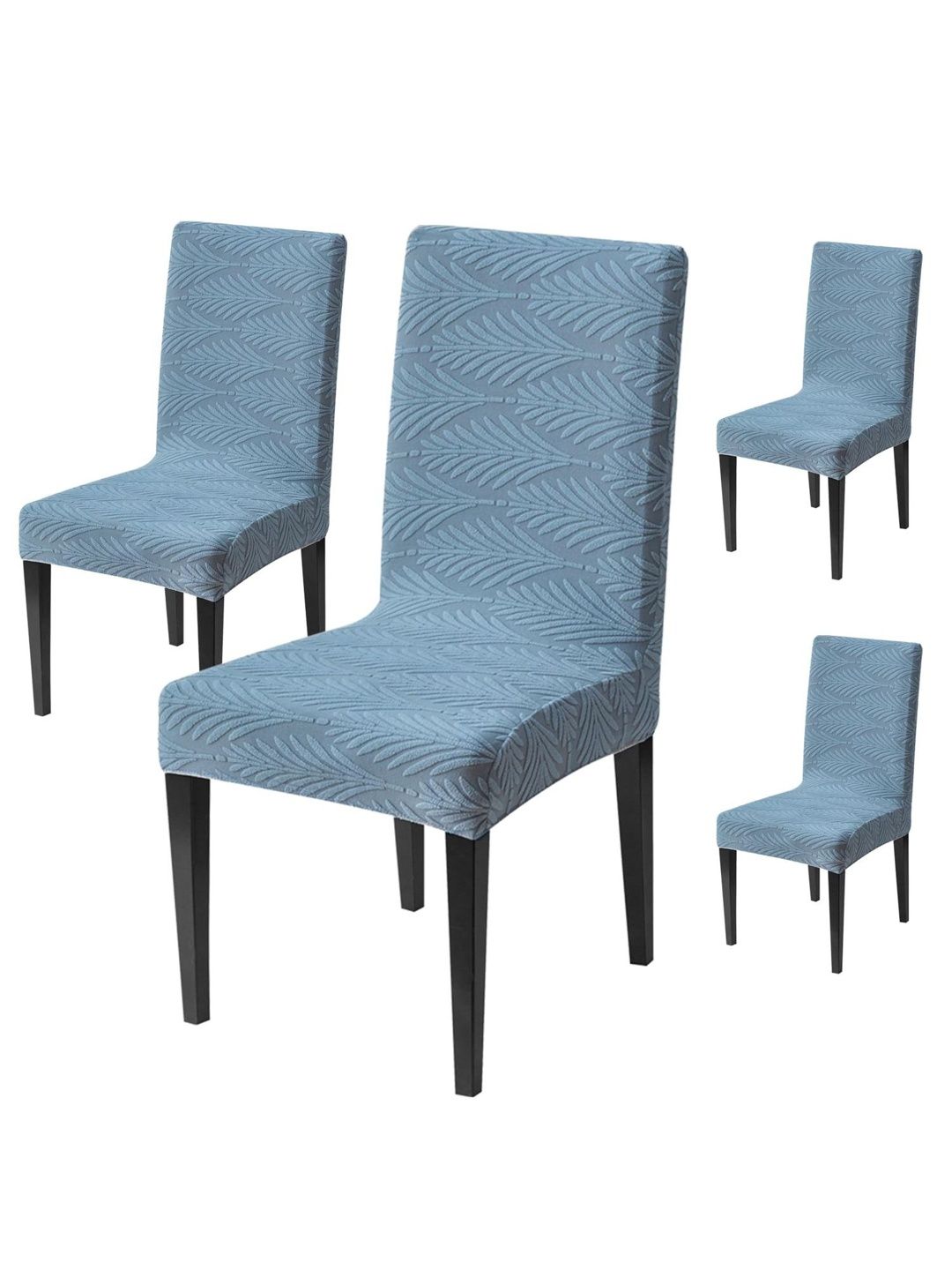 HOUSE OF QUIRK 4-Pcs Blue Textured 220 GSM Chair Cover-picture-19