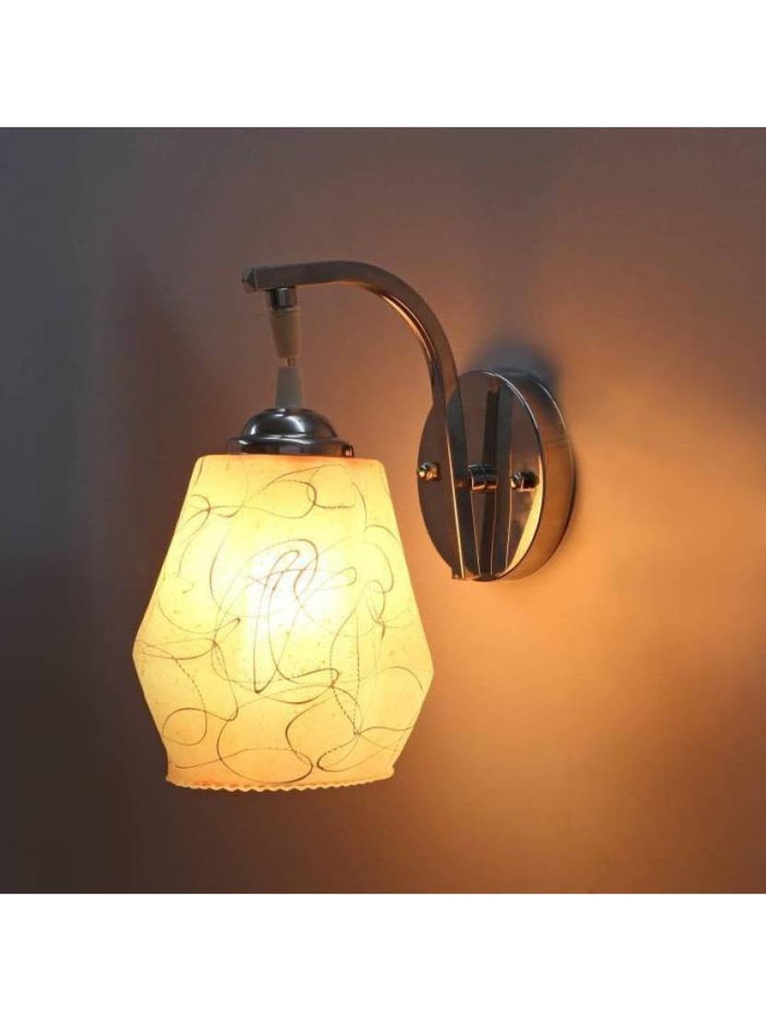 1ST TIME Yellow & Multicoloured Printed Metal Contemporary Abstract Shaped Shaped Wall Lamp-image-10