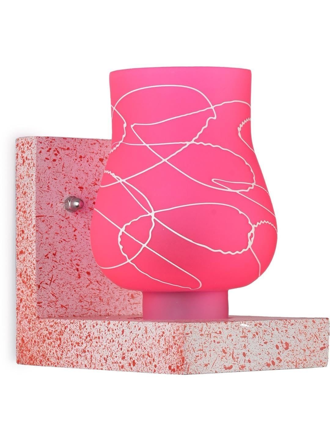 1ST TIME Pink & Pink Textured Wood Contemporary Abstract Shaped Shaped Wall Lamp-picture-44