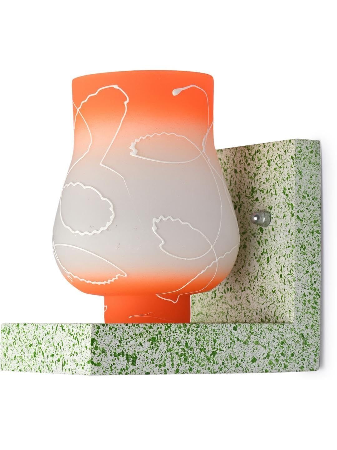1ST TIME Orange & Orange Textured Wood Contemporary Abstract Shaped Shaped Wall Lamp-picture-41