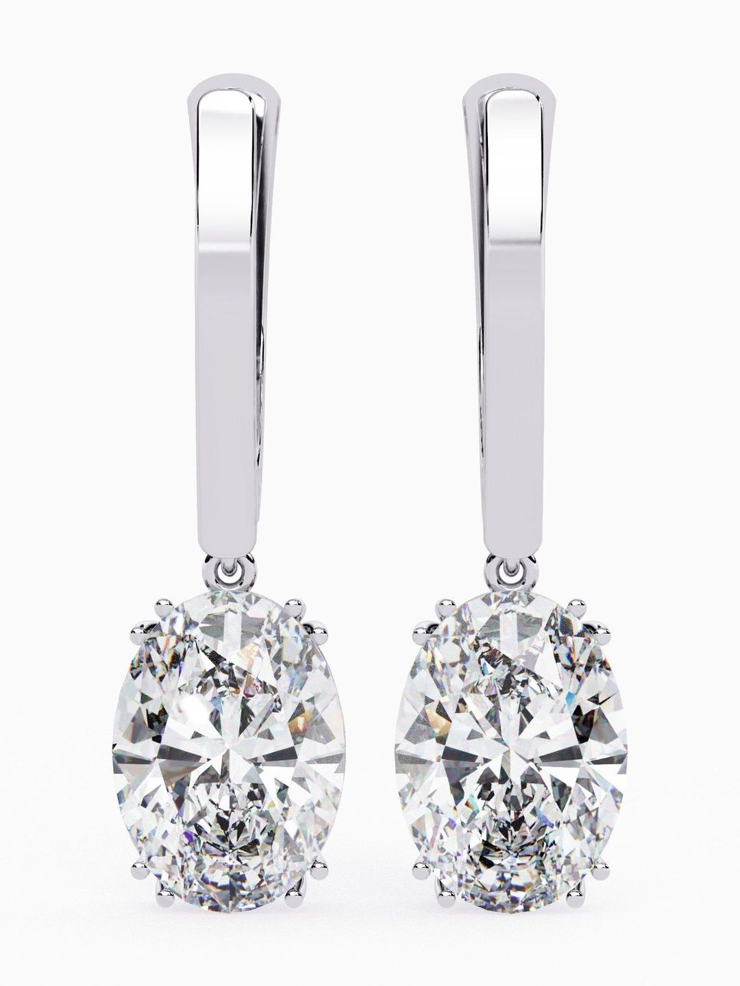 VALANOVA Hallmarked 14Kt White Gold Diamond Studded Earrings - 2.02 g-picture-40