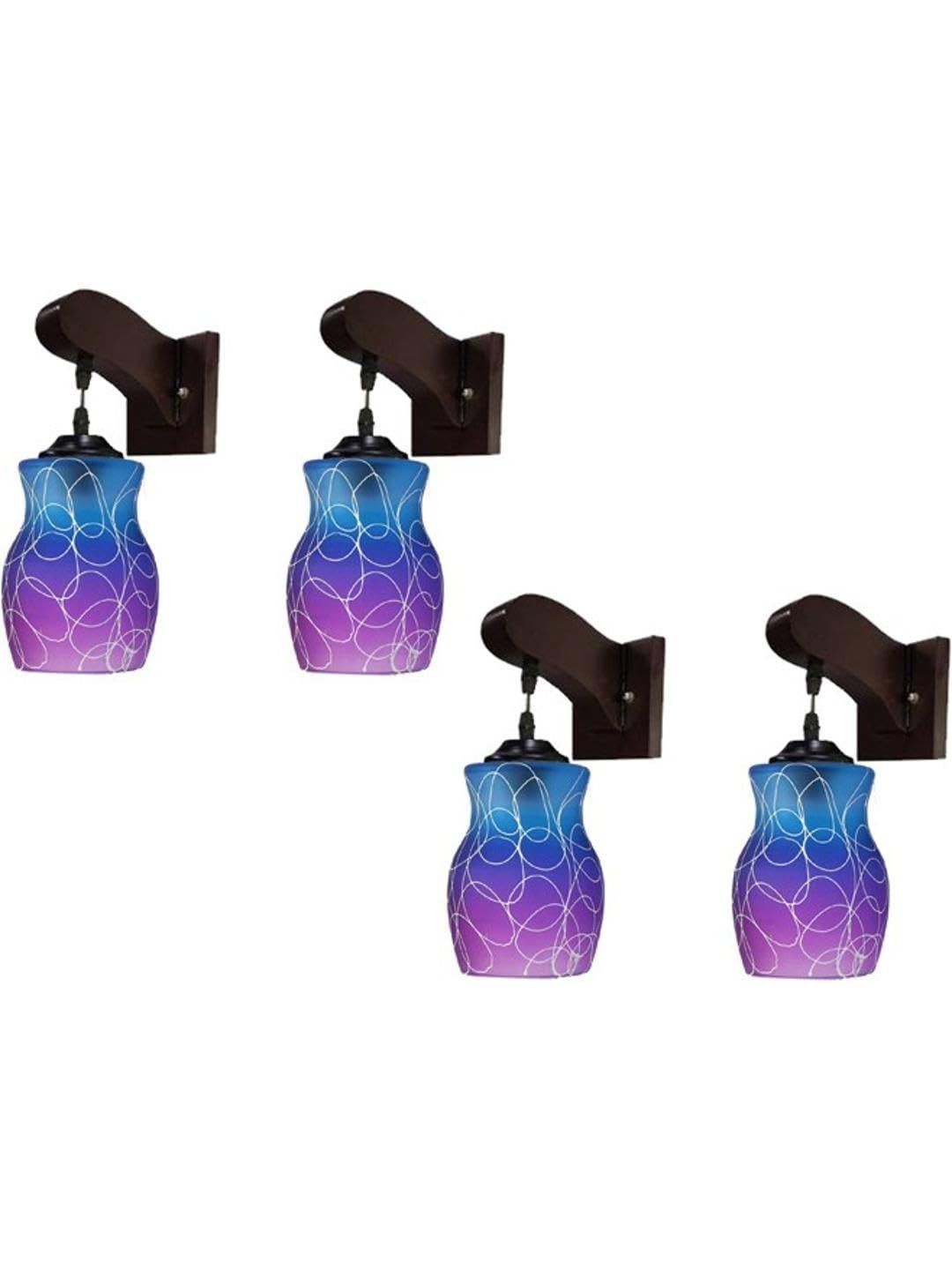 1ST TIME Pink & Blue Textured Wood Contemporary Abstract Shaped Shaped Wall Lamp-picture-24