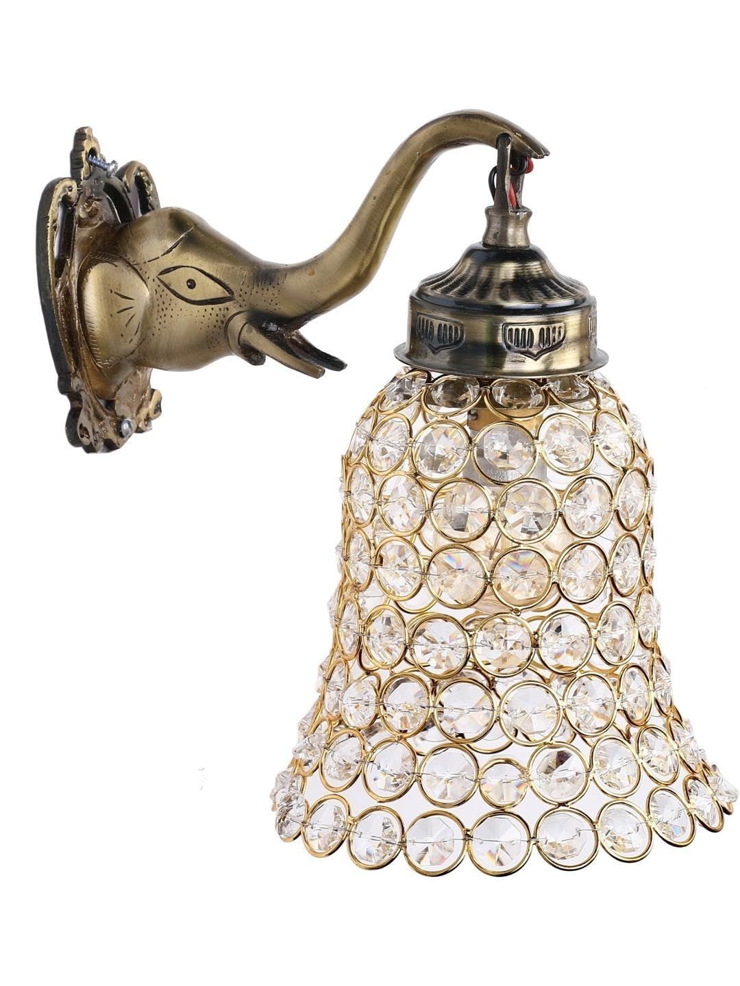 1ST TIME Multicoloured & Bronze-Toned Textured Metal Traditional Wall Lamp-image-21