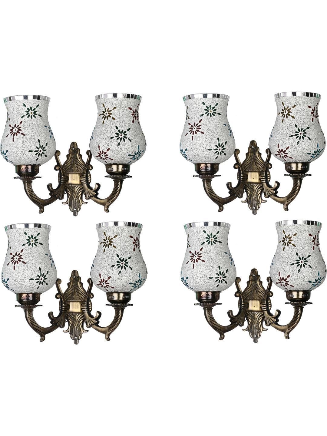 1ST TIME Multicoloured & White Printed Metal Traditional Wall Lamp-picture-24