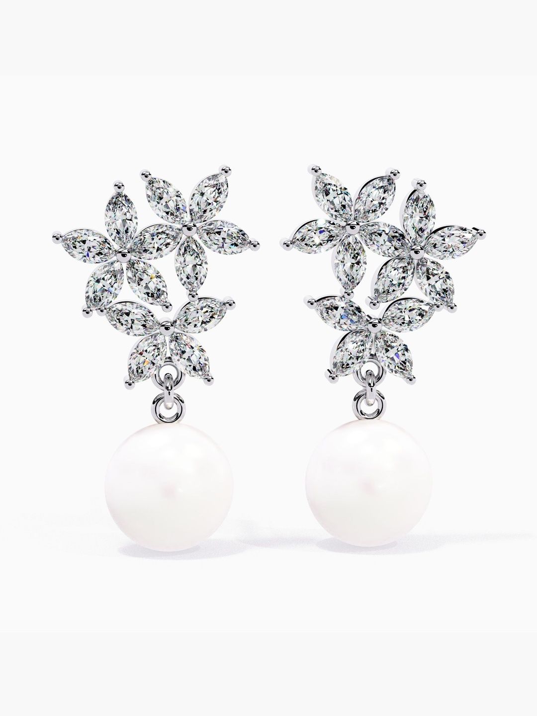 VALANOVA 18 Kt Gold Stud Earrings With 2.86 Carat Lab Grown Diamond - 4.10 g-picture-15