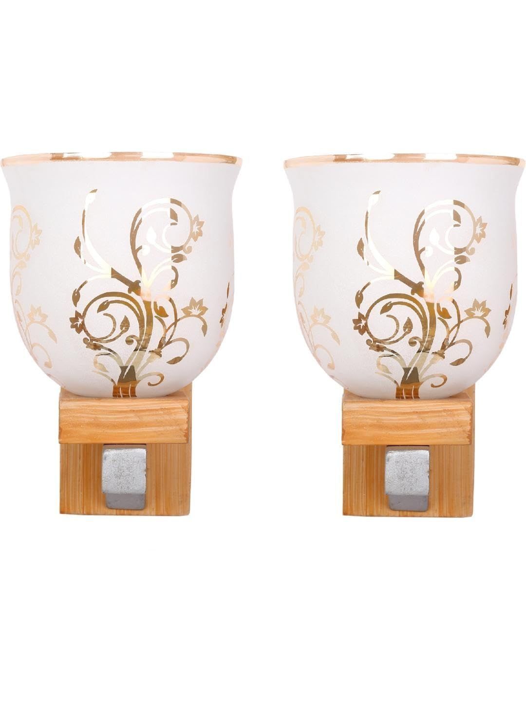 1ST TIME Gold-Toned & White Printed Wood Traditional Wall Lamp-picture-26