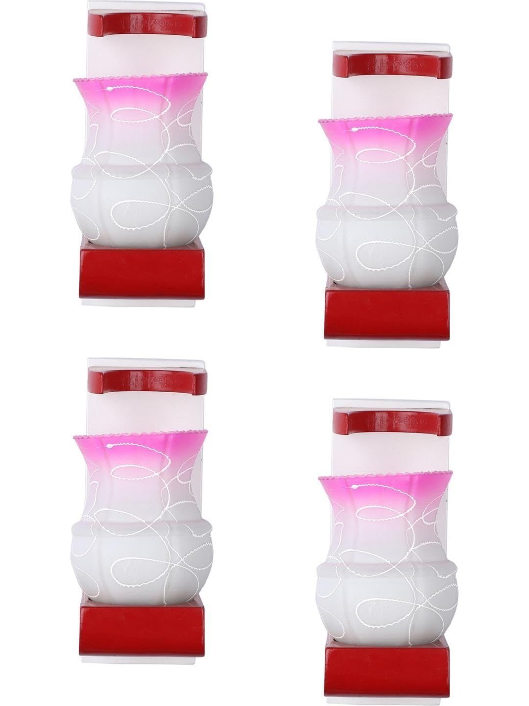 1ST TIME Pink & Red Textured Wood Abstract Shaped Shaped Wall Lamp-image-21