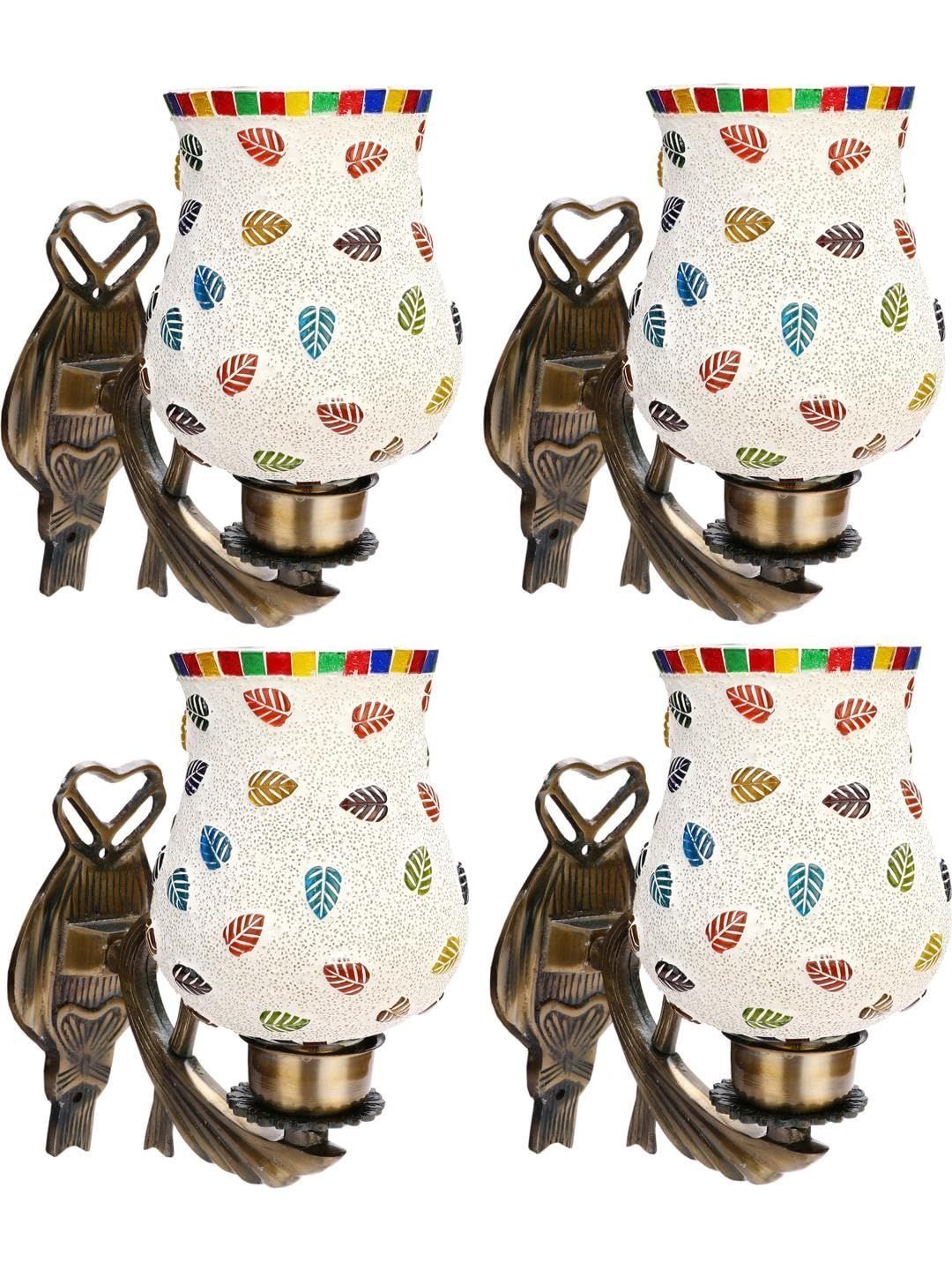 1ST TIME Multicoloured & White Printed Metal Wall Lamp-image-9