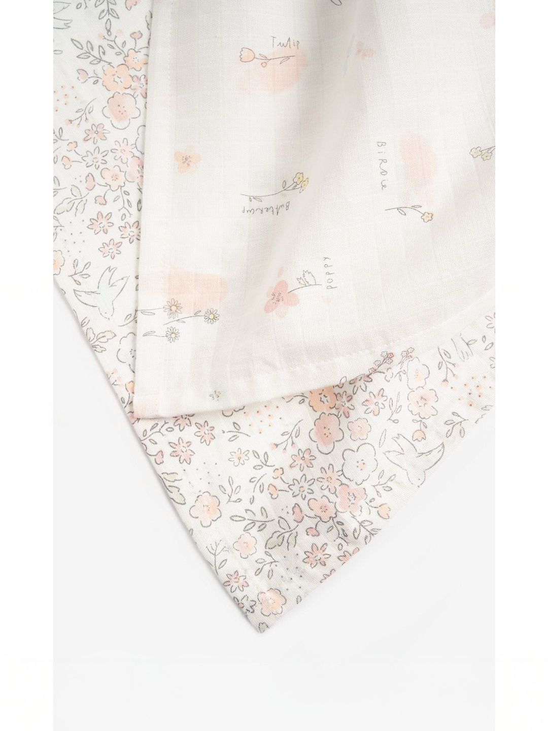 mothercare Infants Pack Of 2 Printed Pure Cotton Flutterby Muslins-picture-24