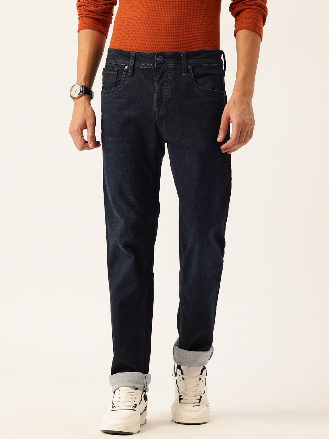 Integriti Men Smart Slim Fit Mid-Rise Stretchable Jeans-picture-13