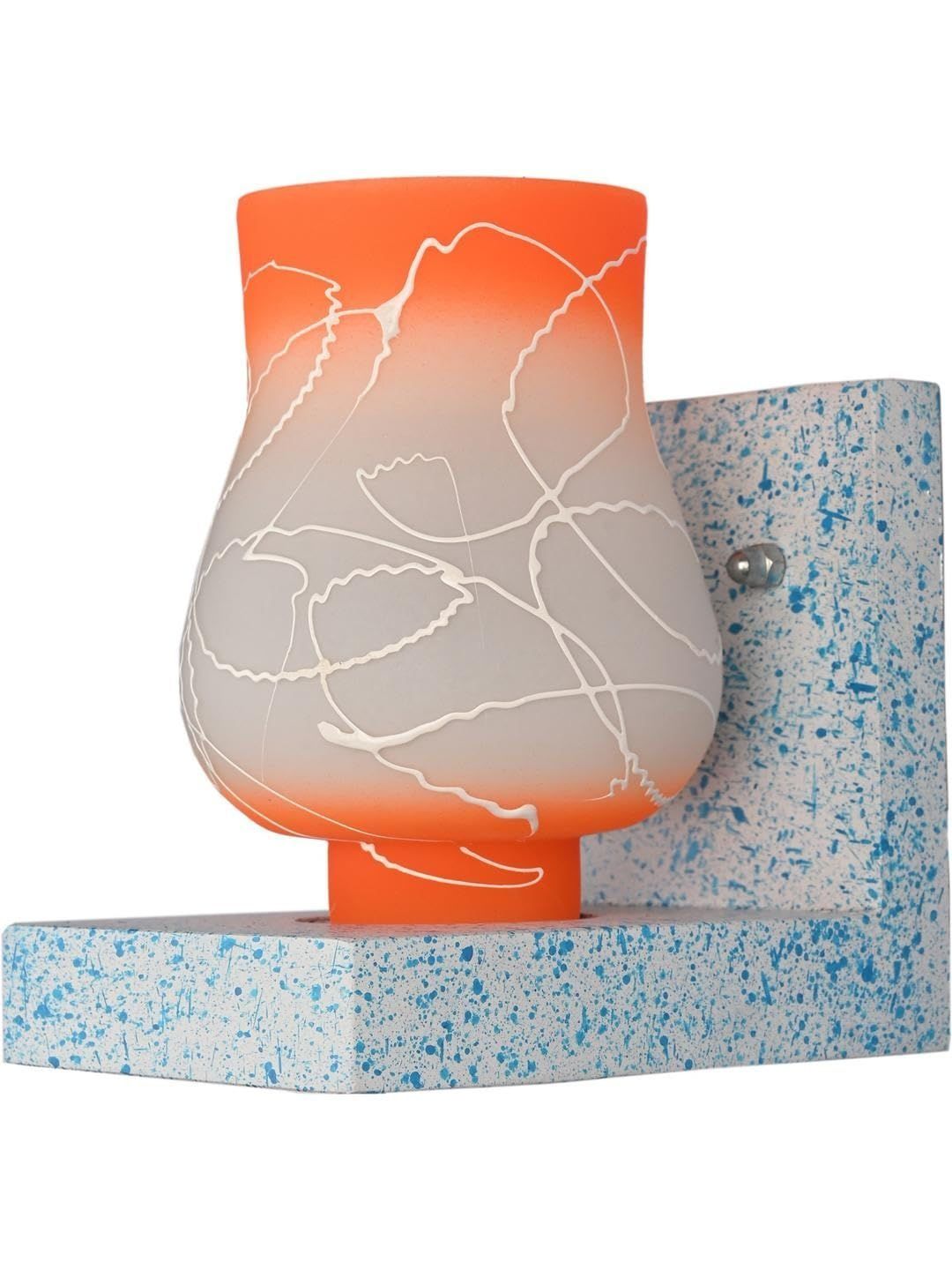 1ST TIME Orange & Orange Printed Wood Quirky Abstract Shaped Shaped Wall Lamp-picture-58