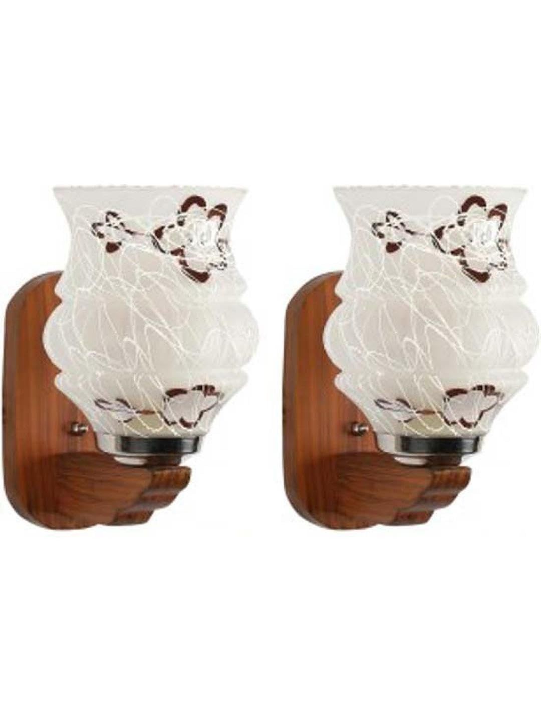 1ST TIME Brown & Brown Printed Wood Traditional Wall Lamp-picture-40