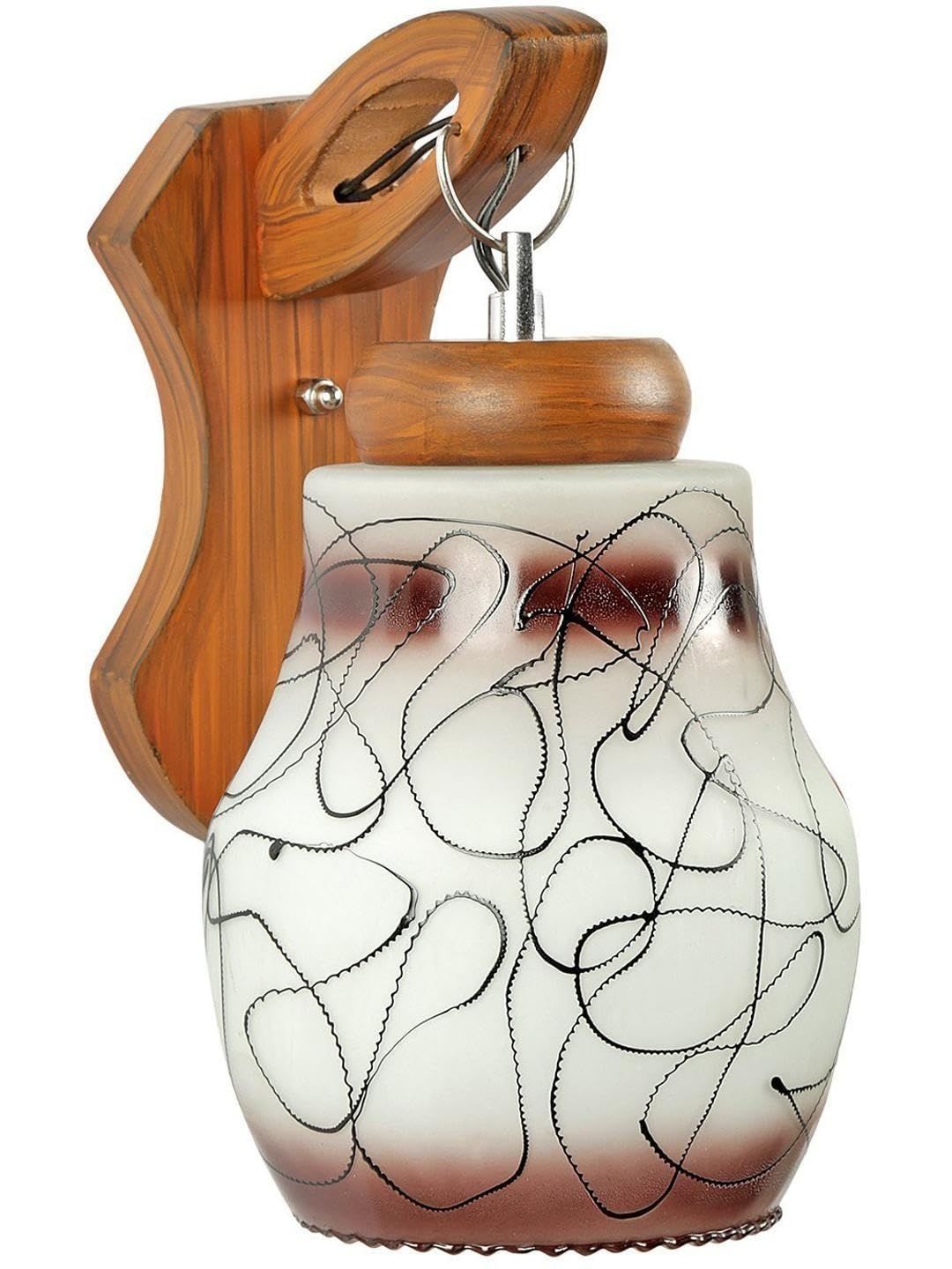 1ST TIME White & White Printed Wood Traditional Wall Lamp-picture-32