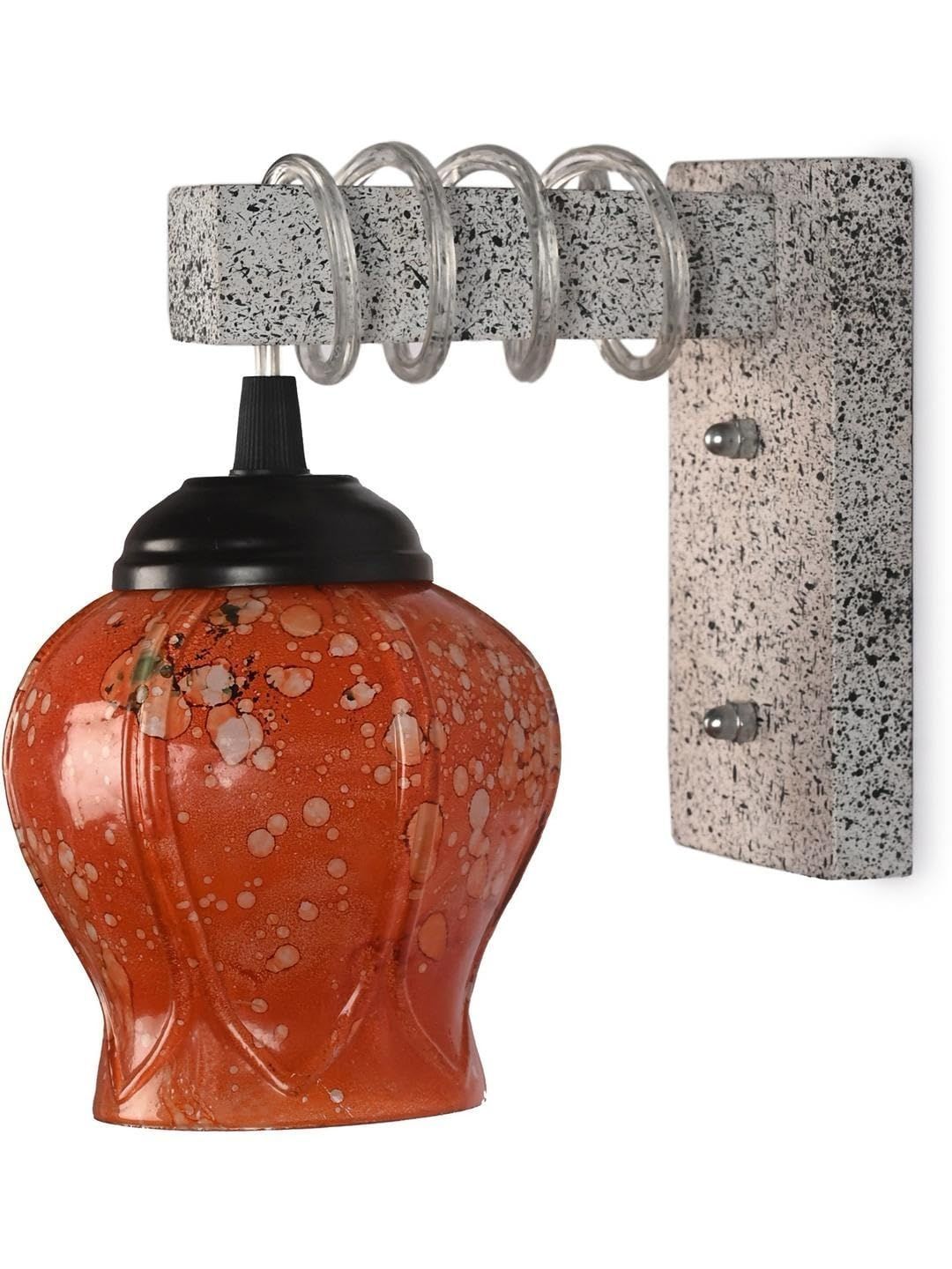 1ST TIME Orange & Orange Textured Wood Abstract Shaped Shaped Wall Lamp-picture-16