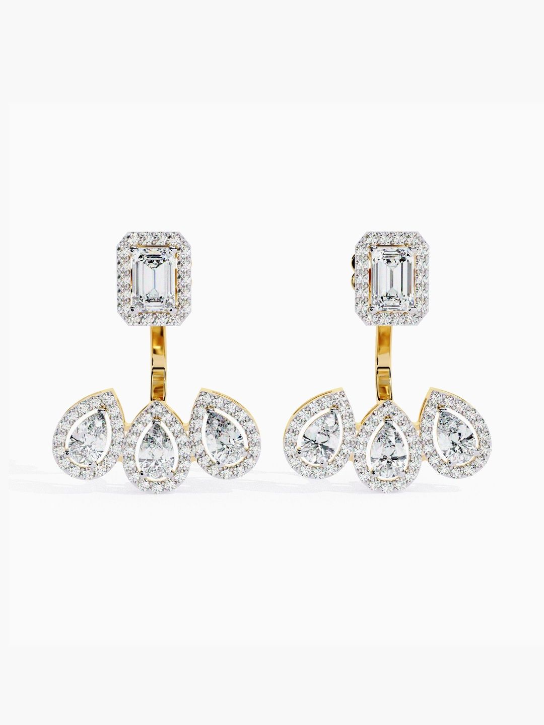 VALANOVA BIS Hallmark 18 Kt Gold Diamond Studded Earrings- 5.45 g-picture-33