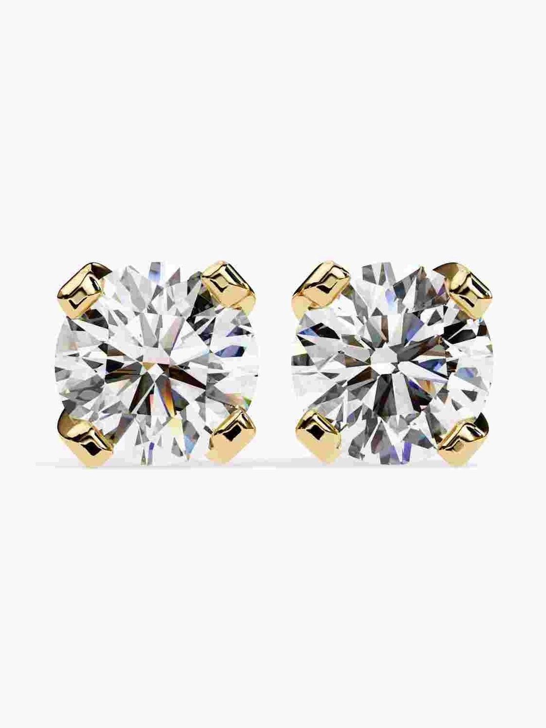 VALANOVA 18 Kt Gold Lab Grown Diamond Studded Studs - 1.65 g-picture-44