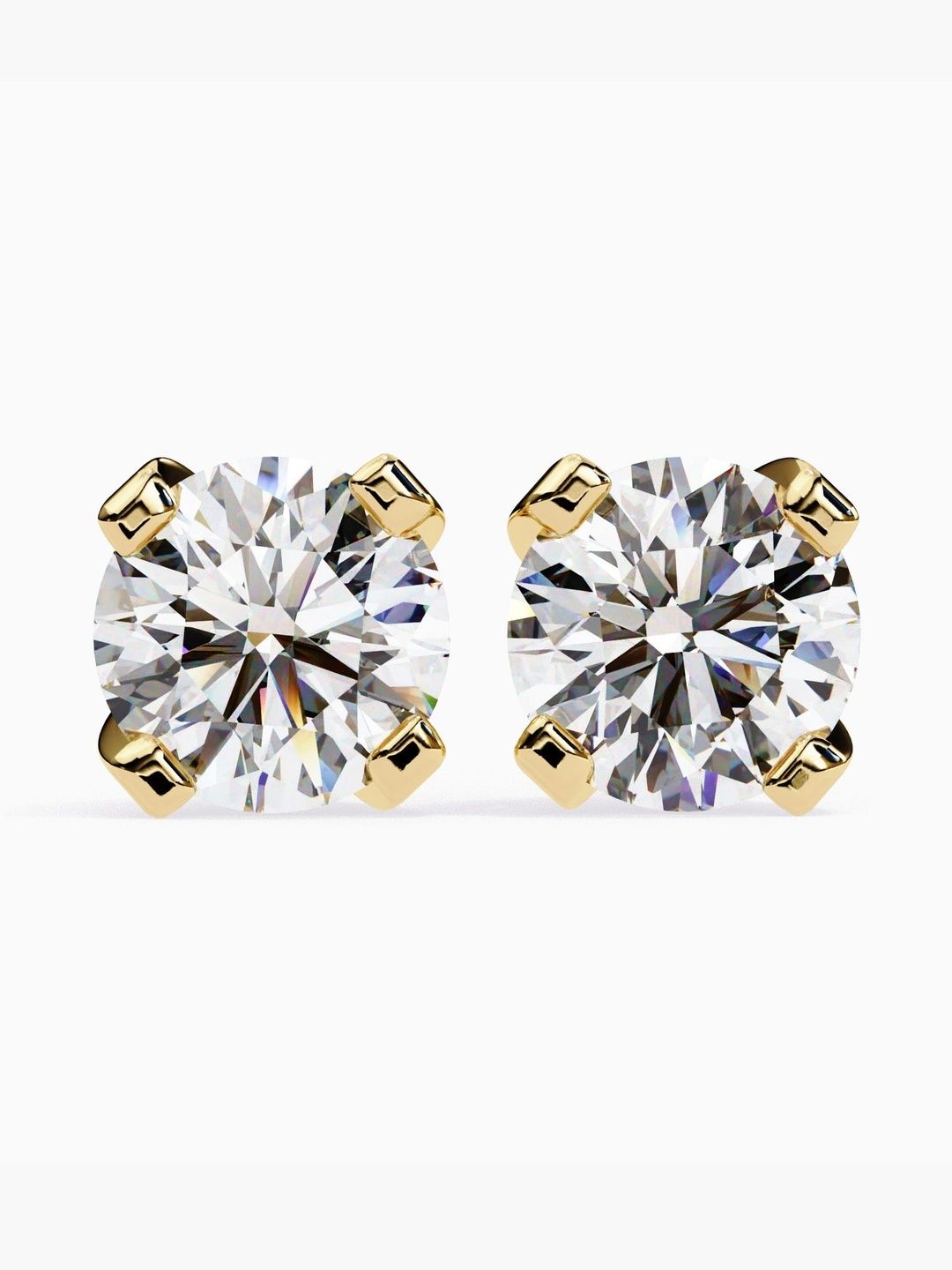 VALANOVA 14 Kt Gold Lab Grown Diamond Studded Studs - 1.85 g-picture-24