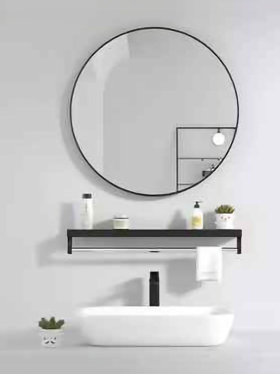 ARYAANSH Round Shaped Glass Wall Mirror-picture-31