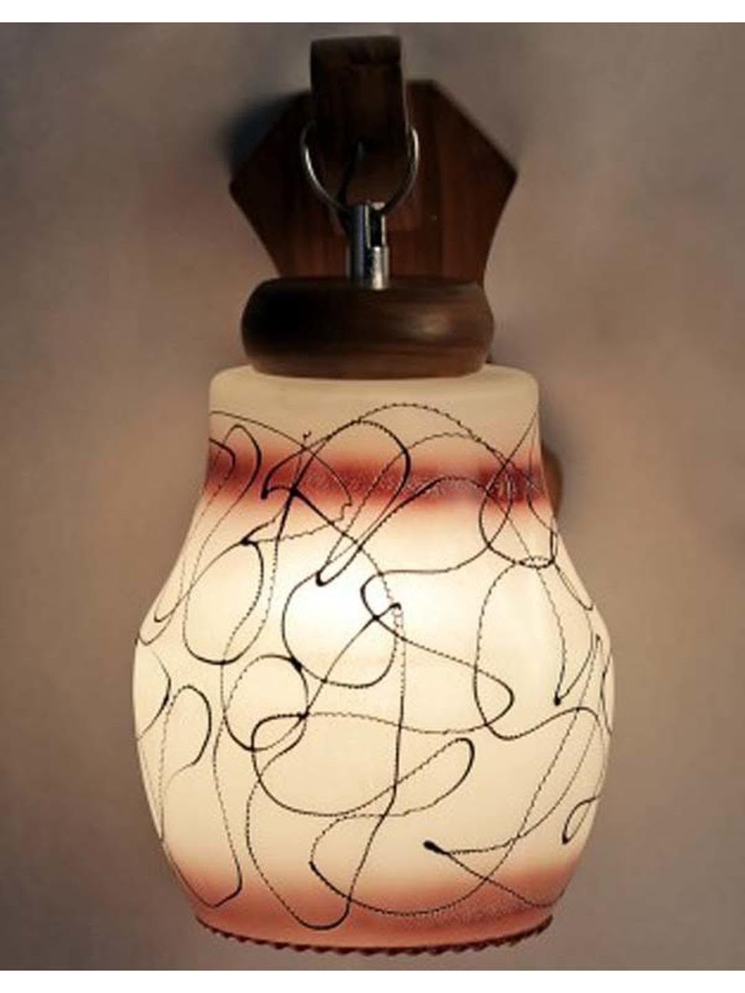 1ST TIME White & White Printed Wood Contemporary Abstract Shaped Shaped Wall Lamp-picture-18