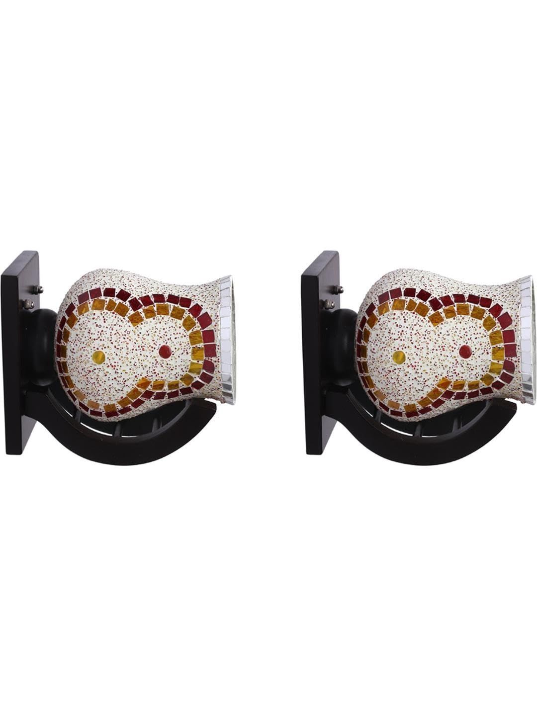 1ST TIME Multicoloured & White Textured Wood Traditional Wall Lamp-image-32