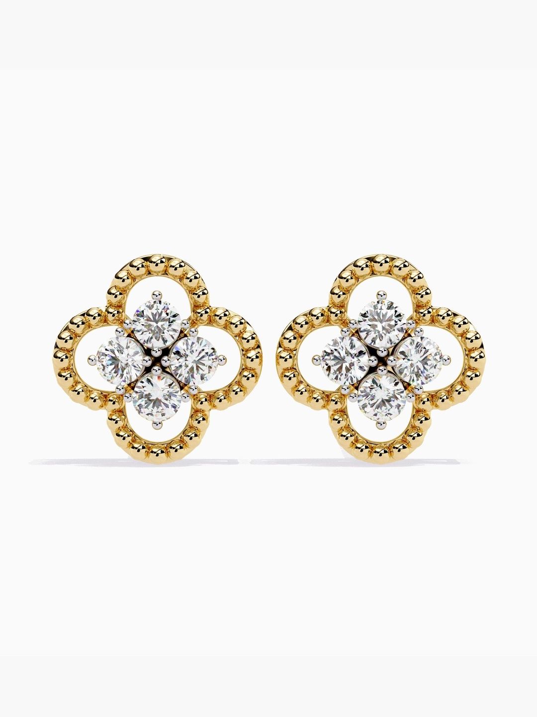 VALANOVA BIS Hallmark 14 Kt Gold Diamond Studded Earrings- 3.01 g-picture-18
