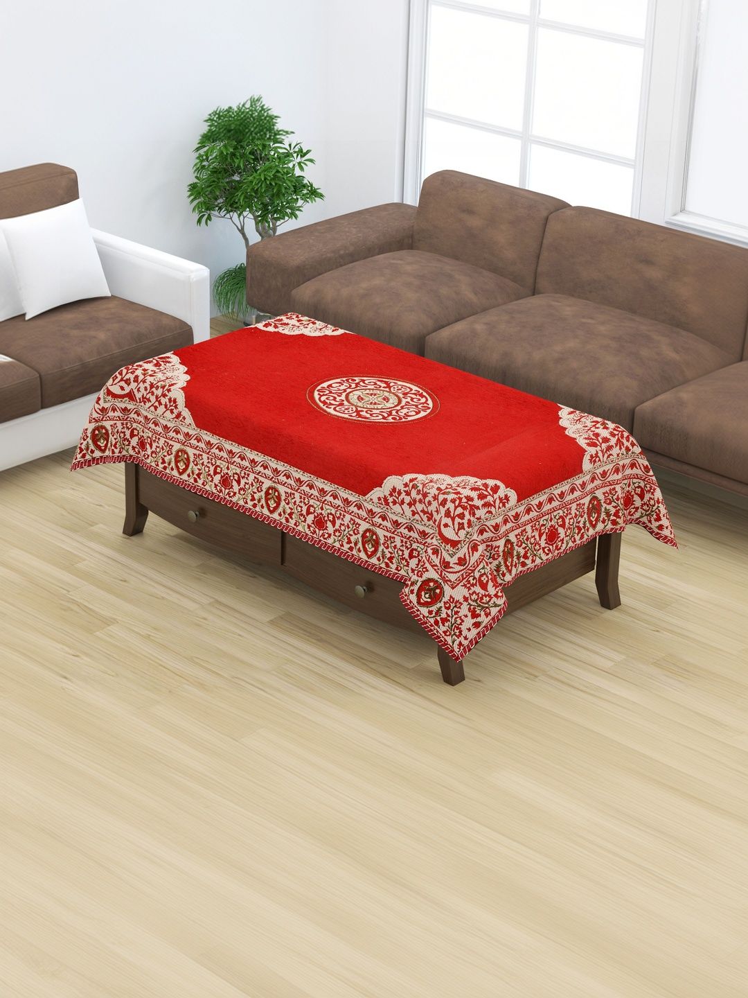 Furnishing Hut Red Floral 6-Seater Table Cover-picture-17