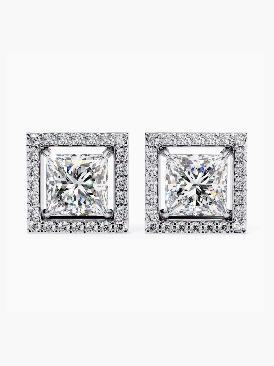 VALANOVA 18Kt Gold Lab Grown Diamond Stud Earrings - 3.50g-picture-24
