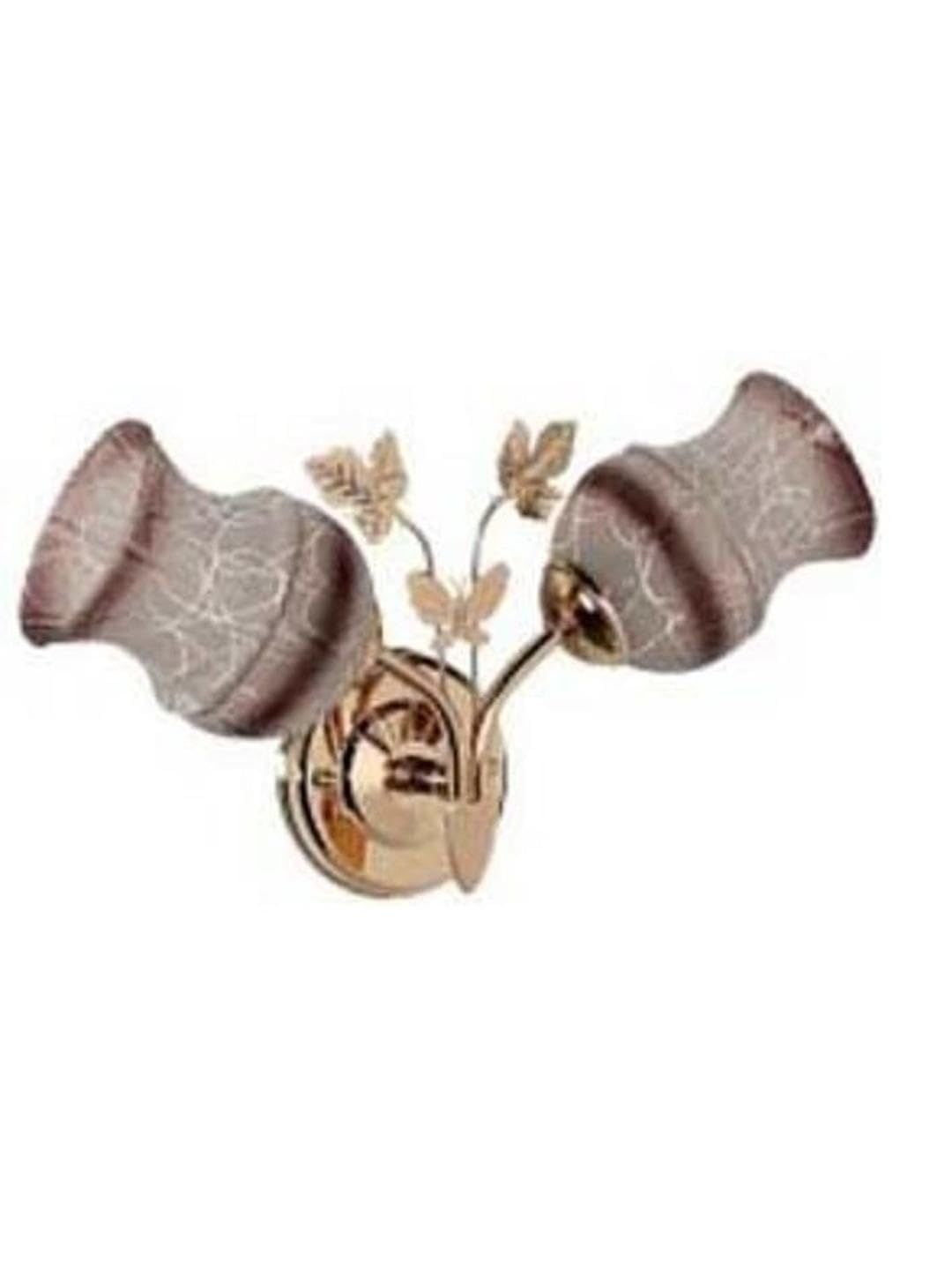 1ST TIME Brown & Gold-Toned Textured Metal Traditional Abstract Shaped Shaped Wall Lamp-picture-38