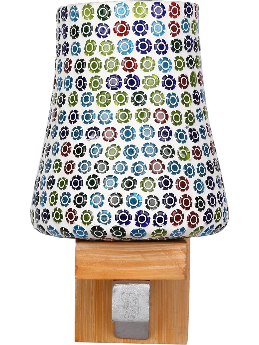 1ST TIME Multicoloured & Multicoloured Textured Wood Frustum Shaped Wall Lamp-picture-5